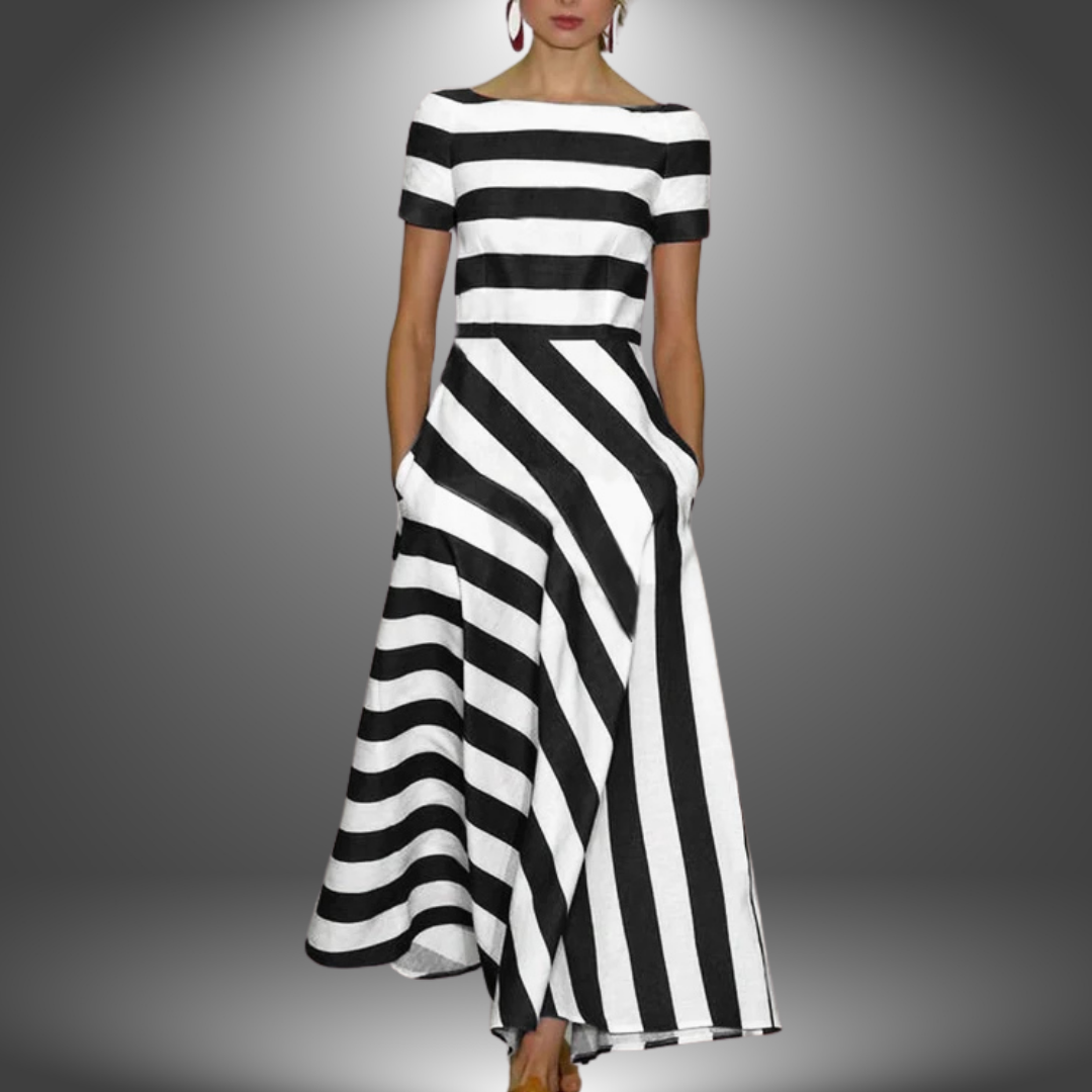 Franka™ – Striped Maxi Dress with Elegant Style