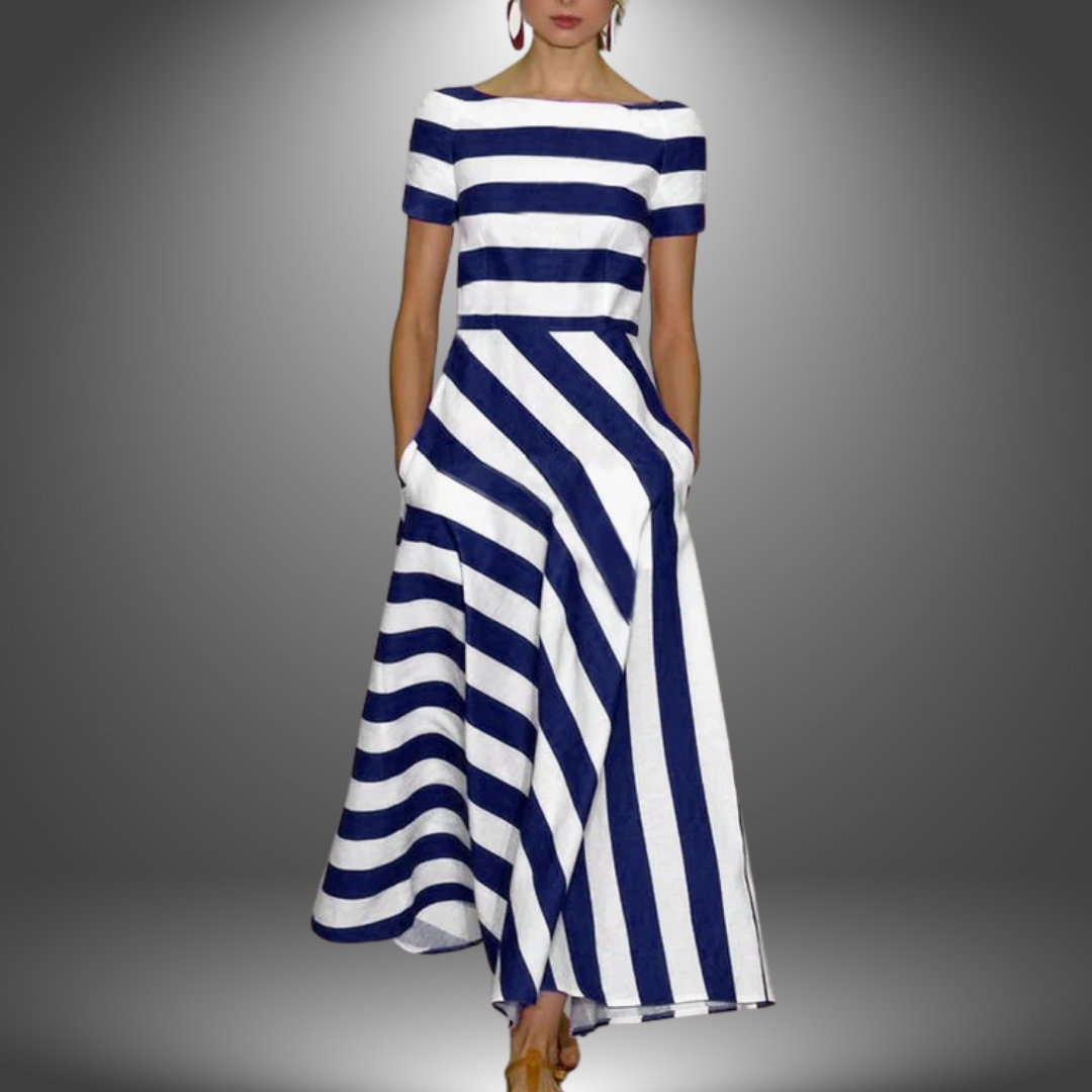 Franka™ – Striped Maxi Dress with Elegant Style