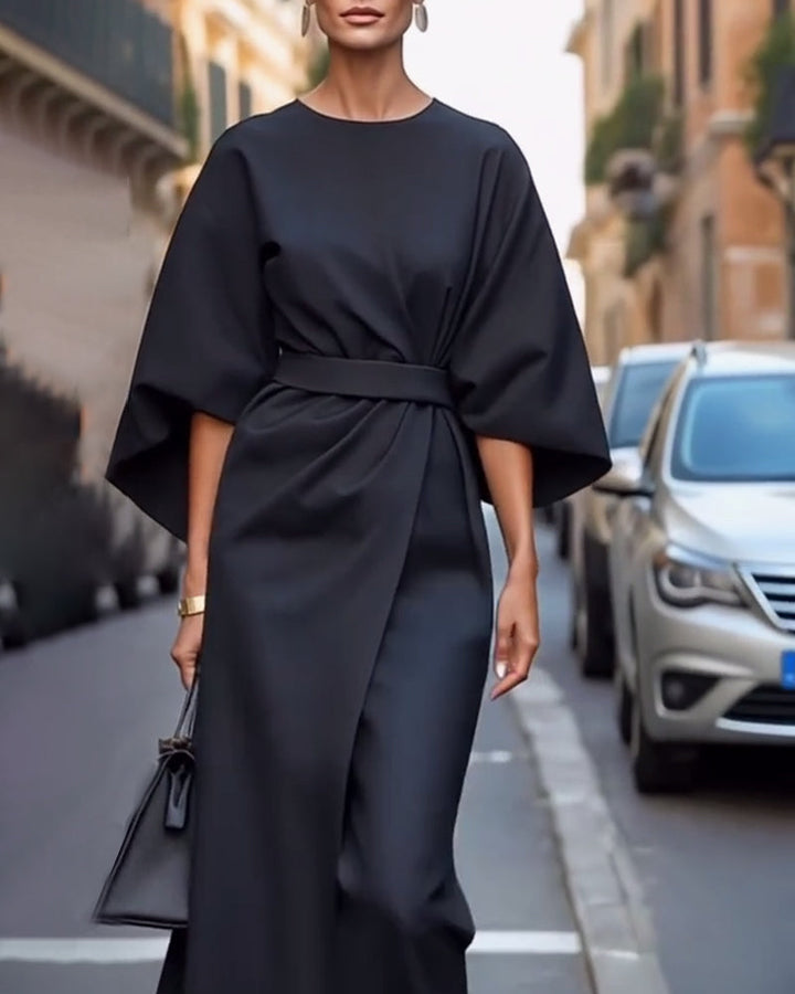 Amira™ dress with elegant sleeves and belt