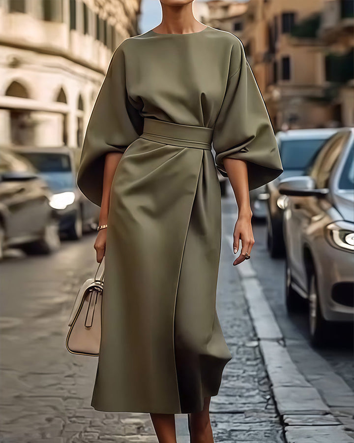 Amira™ dress with elegant sleeves and belt