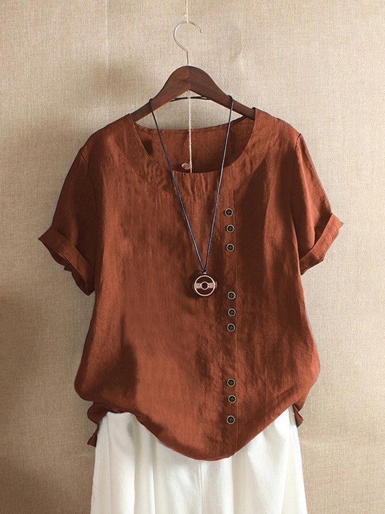 Brenza™ Loose Button Blouse