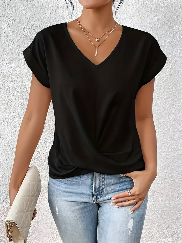 Valeria™ V-neck Shirt with Lace Accent