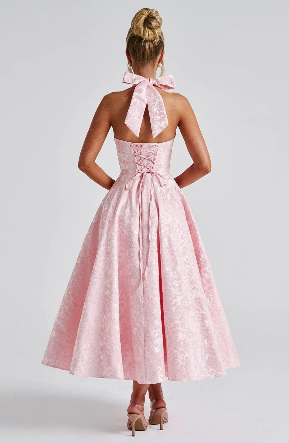 Ara™ Elegant Midi Dress with Halter Neckline