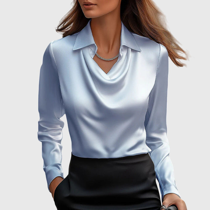 Avina™ blouse met glanzend geplooid detail
