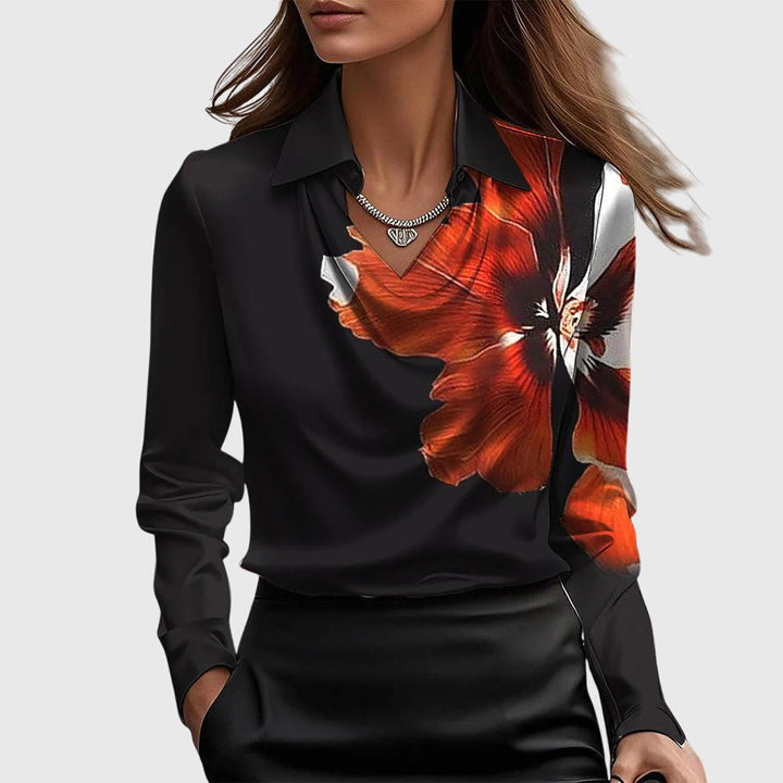 Avina™ blouse met glanzend geplooid detail