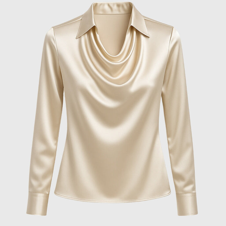 Avina™ blouse met glanzend geplooid detail