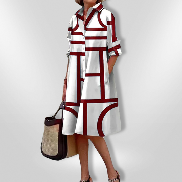 Bea™ midi dress with modern geo print