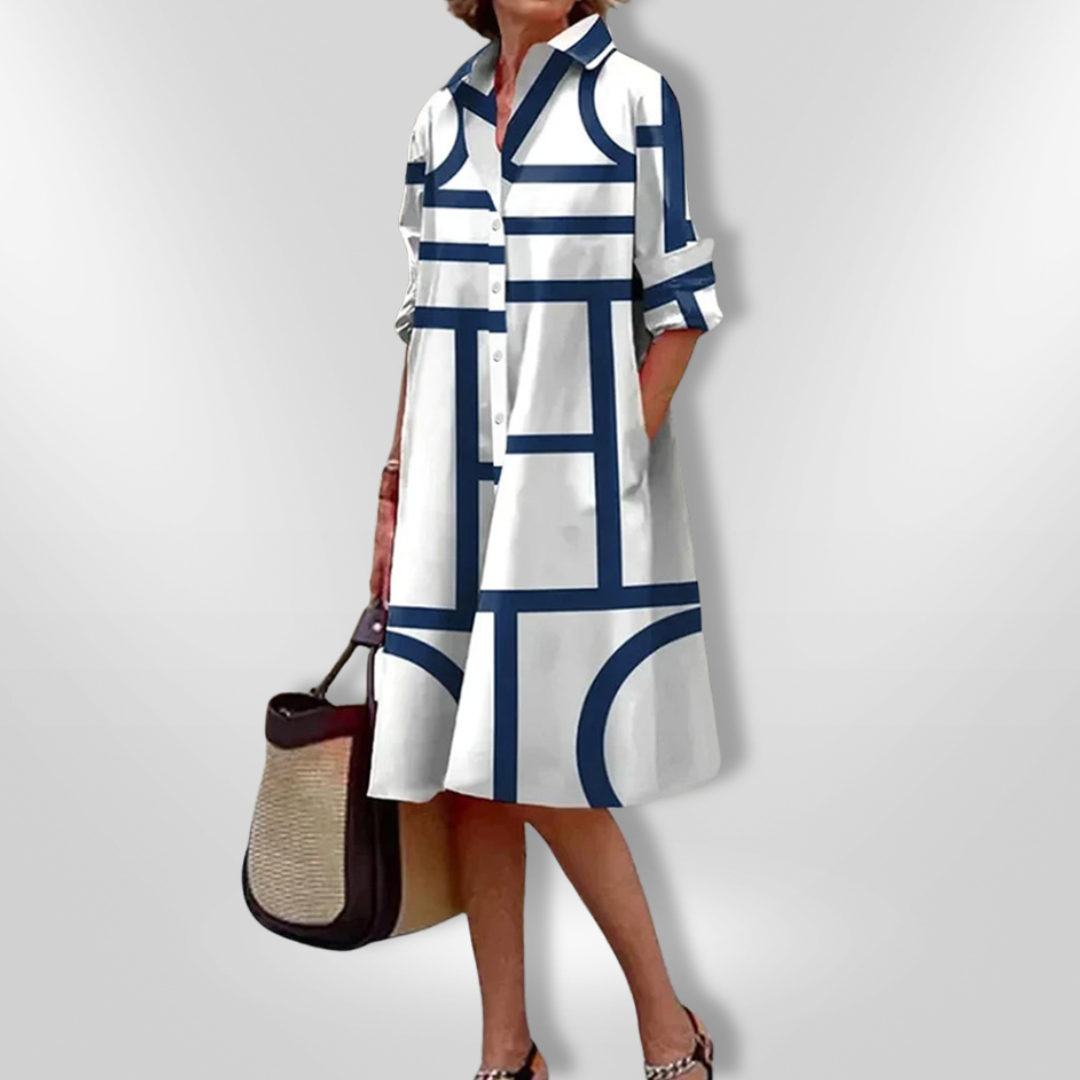Bea™ midi dress with modern geo print