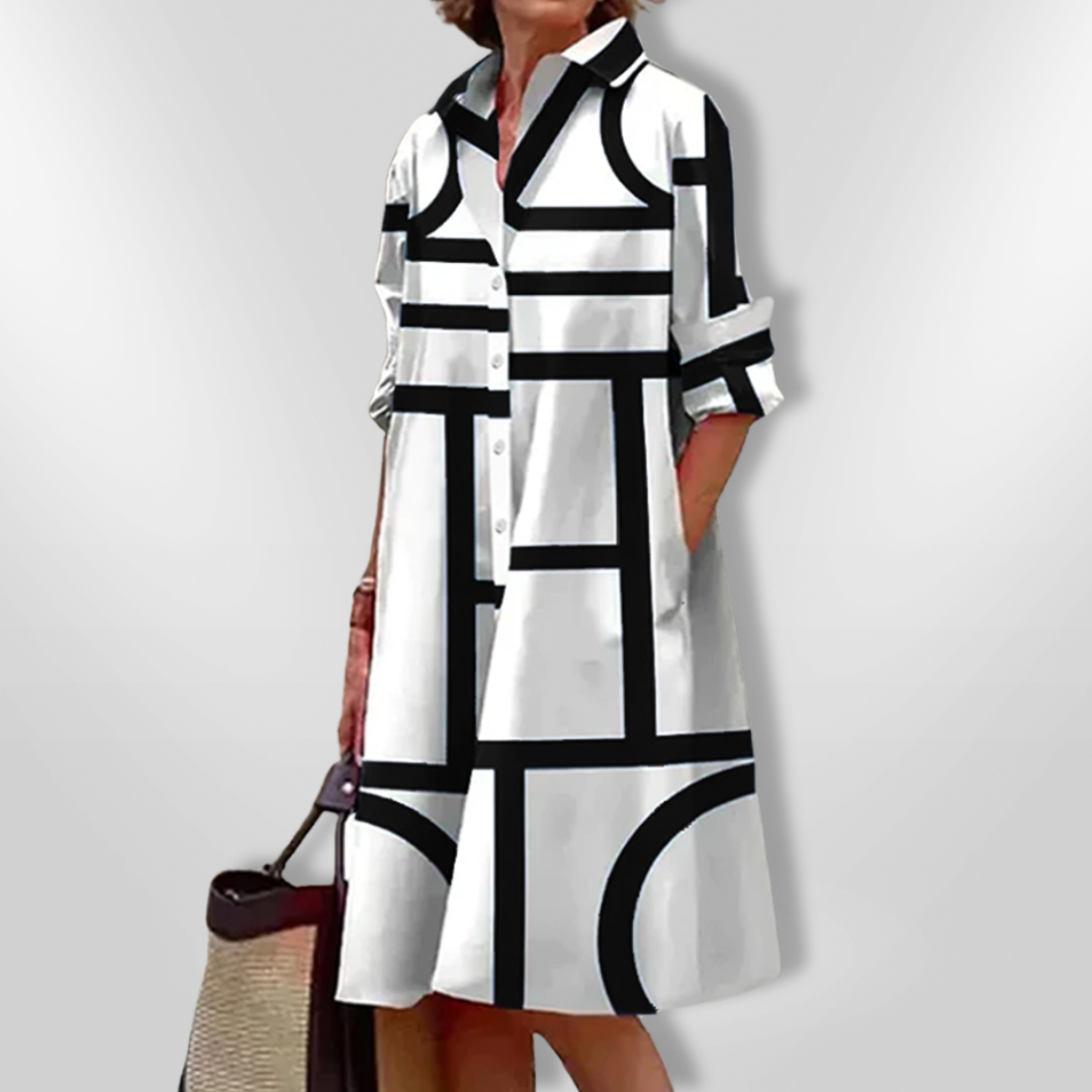 Bea™ midi dress with modern geo print