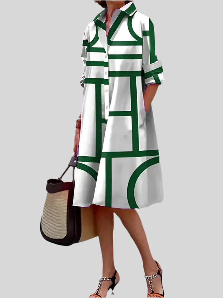Bea™ midi dress with modern geo print