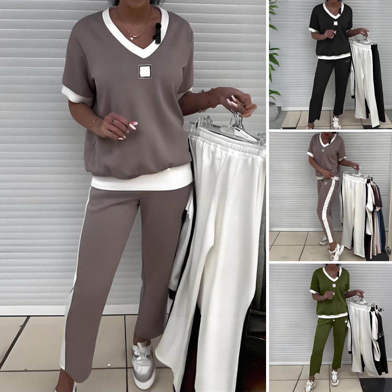 Cireya™ tweedelige set met V-hals top