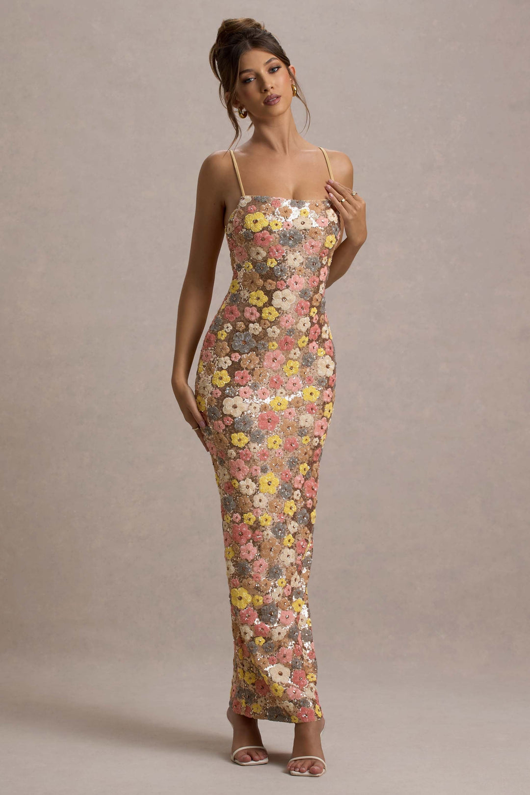 Daria™ Floral Maxi Dress with Sparkling Sequins