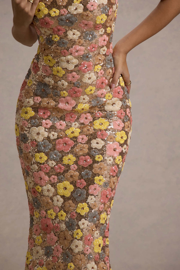 Daria™ Floral Maxi Dress with Sparkling Sequins