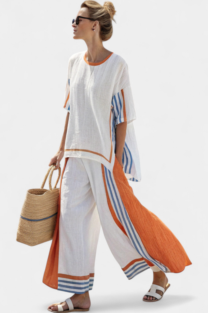 Elira™ two-piece set with stripes and oversize look