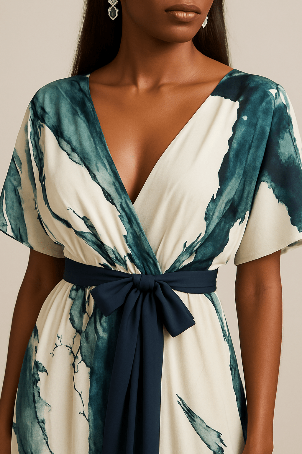 Elvano™ maxi dress with watercolor pattern
