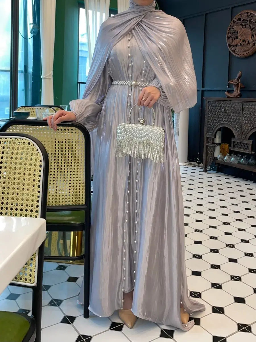 Hidaya™ Luxury Abaya Set with Pearls
