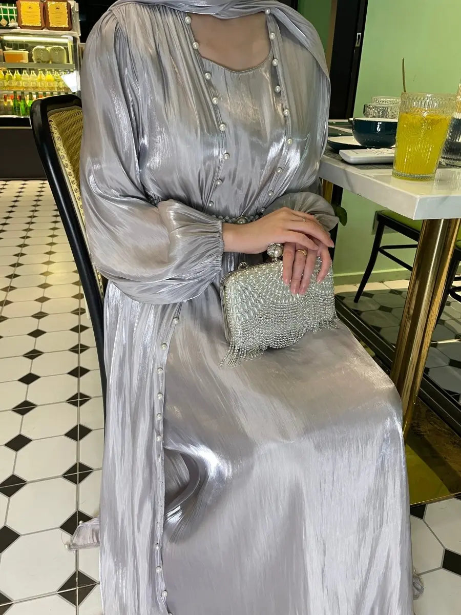 Hidaya™ Luxury Abaya Set with Pearls