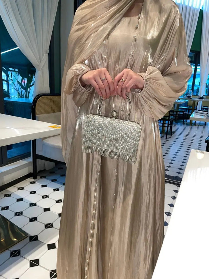 Hidaya™ Luxury Abaya Set with Pearls