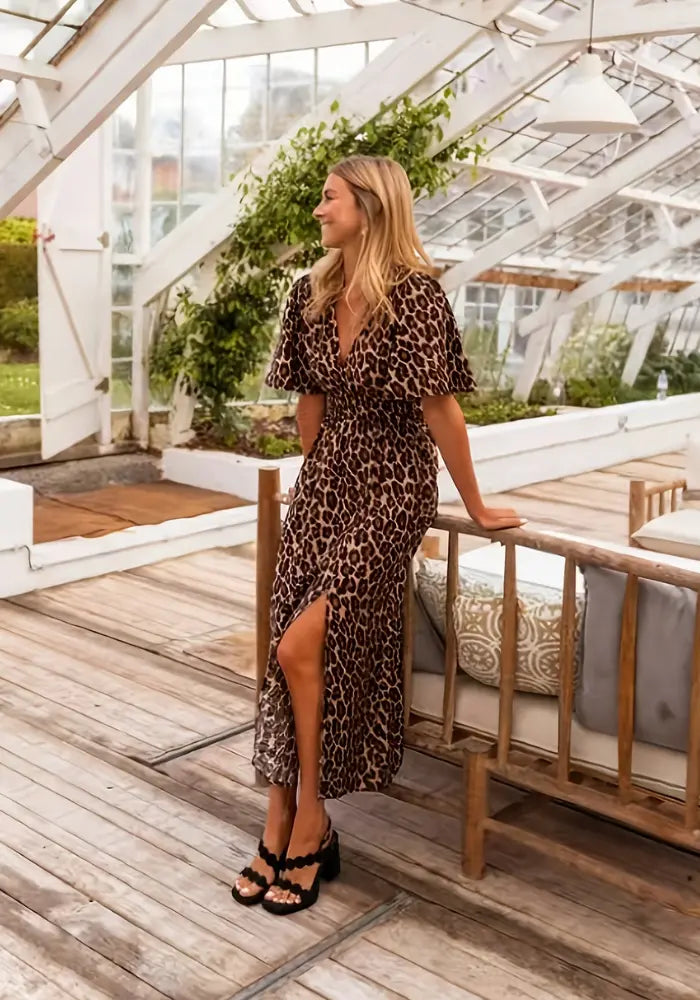 Kiara™ maxi-jurk met luipaardprint