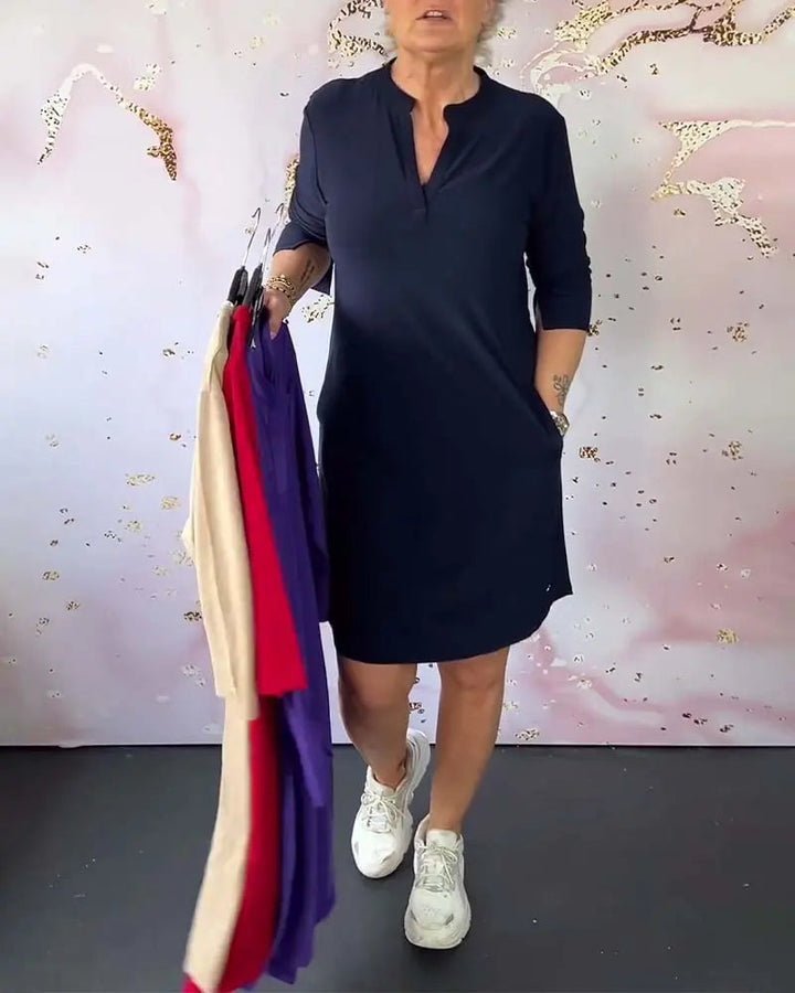 Augusta™ Simple V-Neck Dress