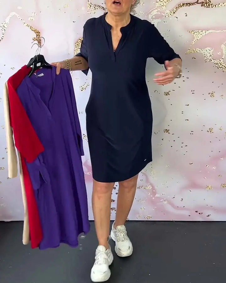 Augusta™ Simple V-Neck Dress