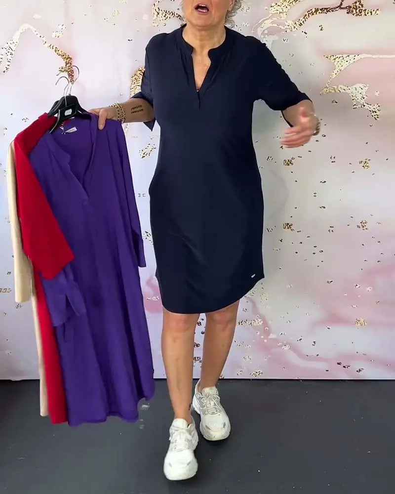 Augusta™ Simple V-Neck Dress