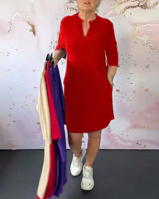 Augusta™ Simple V-Neck Dress
