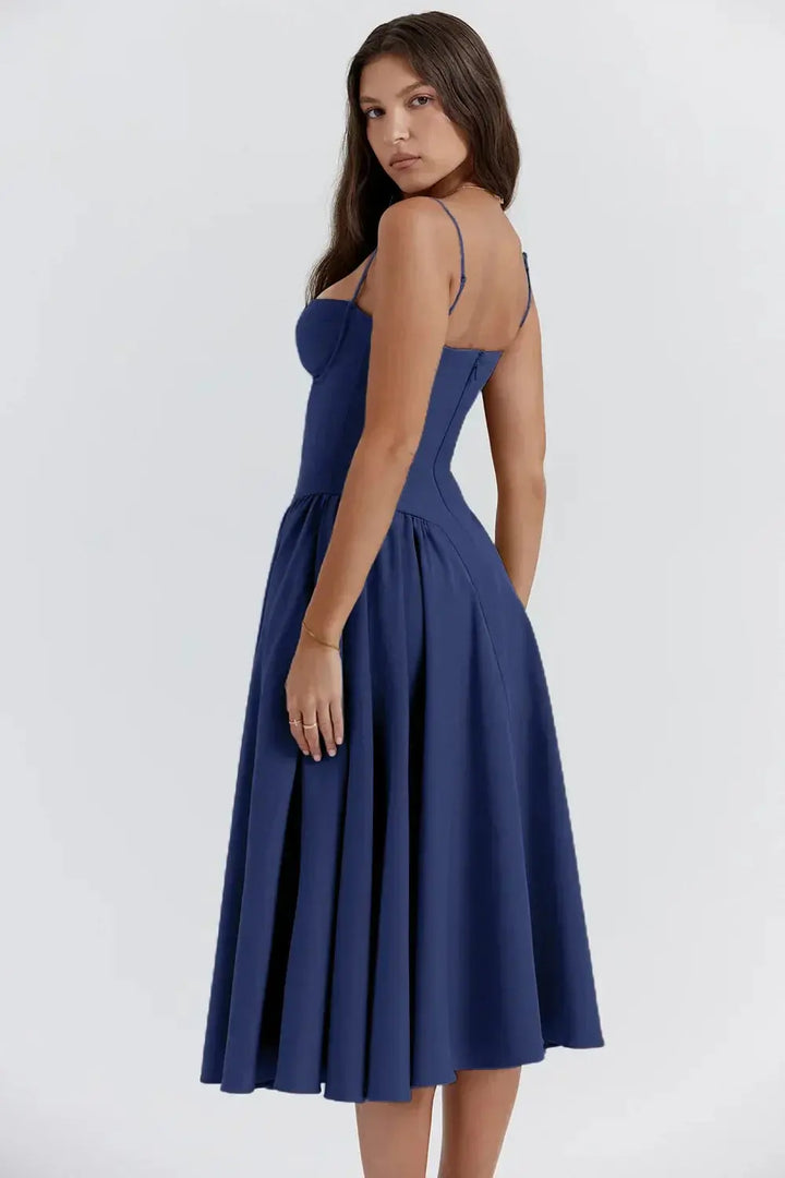 Melis™ Corset Midi Dress Sleeveless