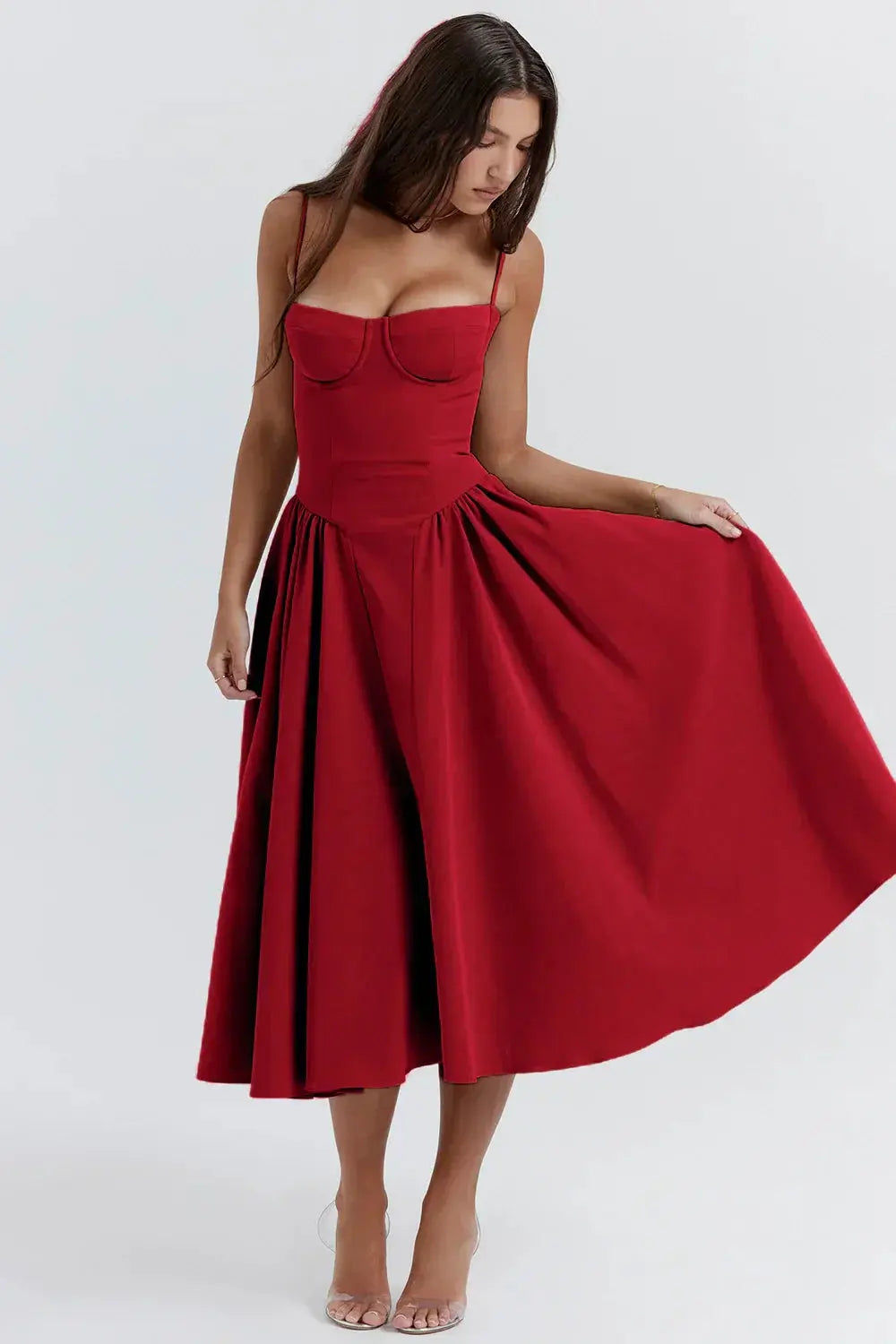 Melis™ Corset Midi Dress Sleeveless