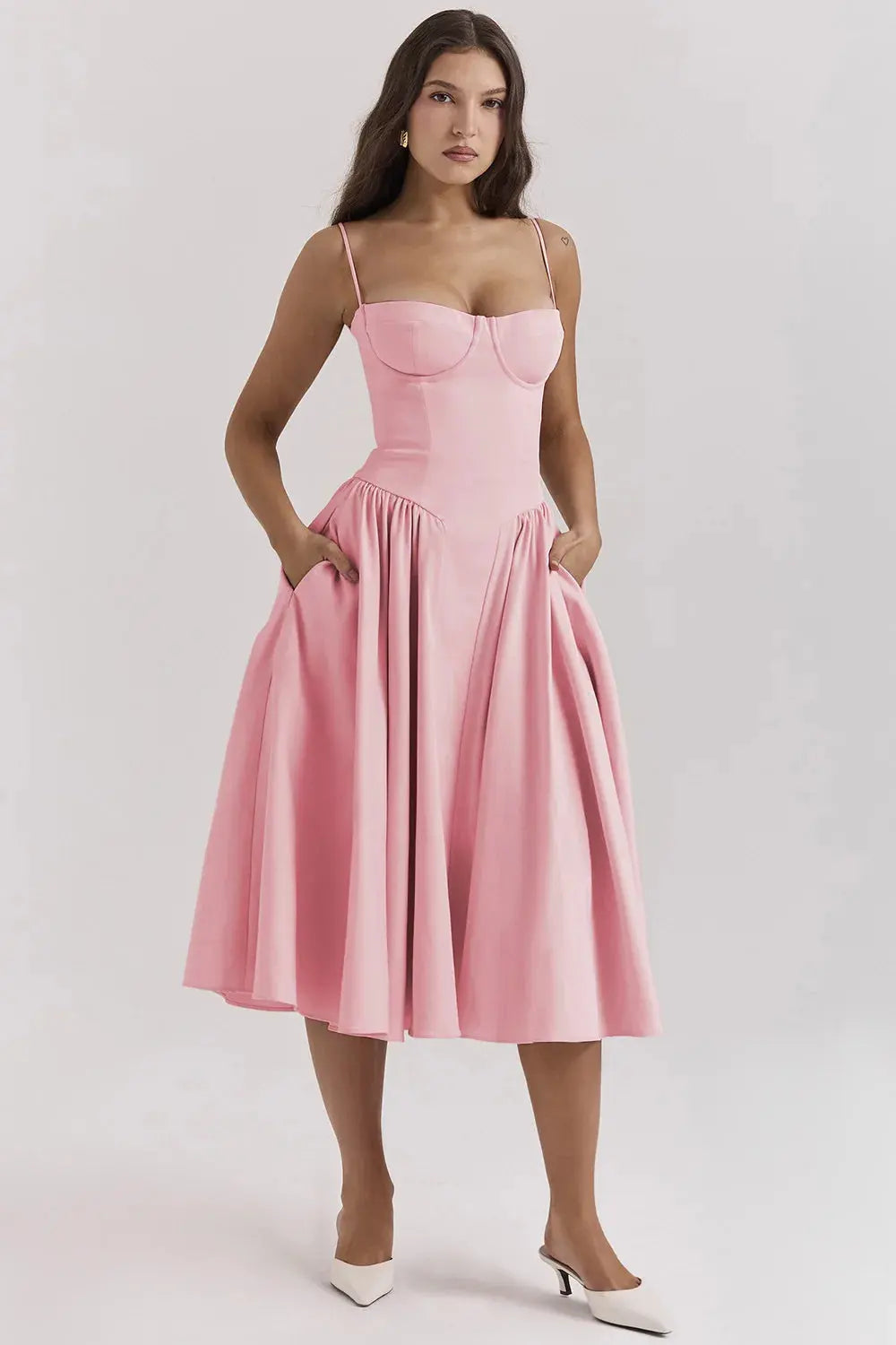 Melis™ Corset Midi Dress Sleeveless