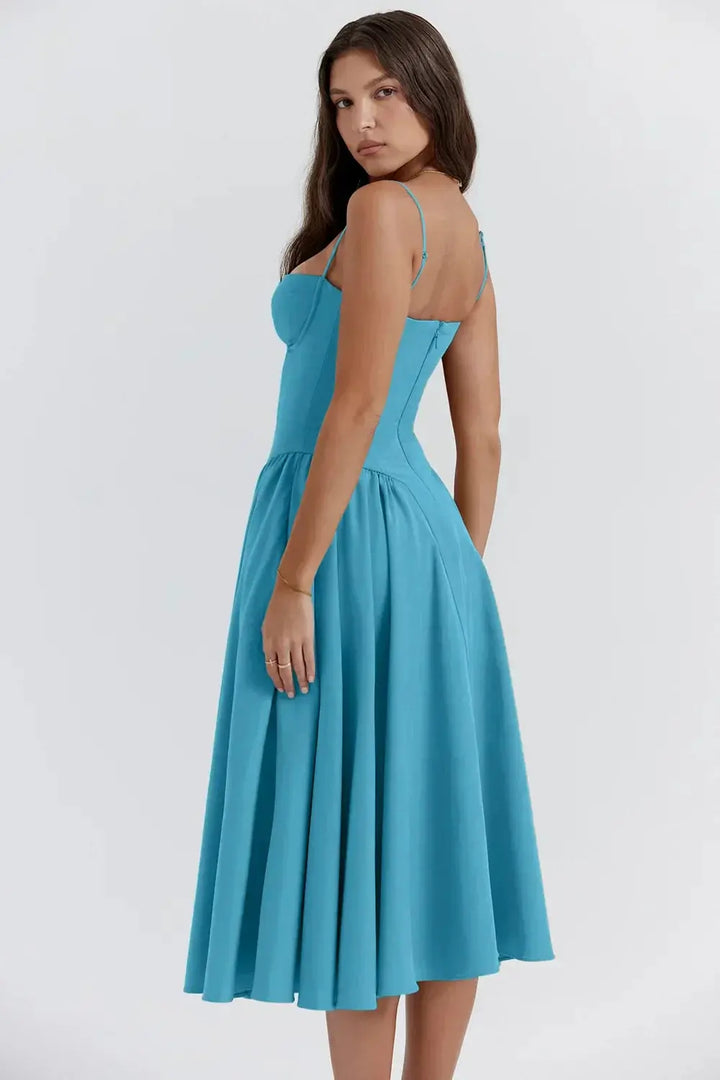 Melis™ Corset Midi Dress Sleeveless