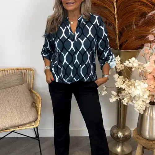 Melua™ Casual blouse with elegant pattern