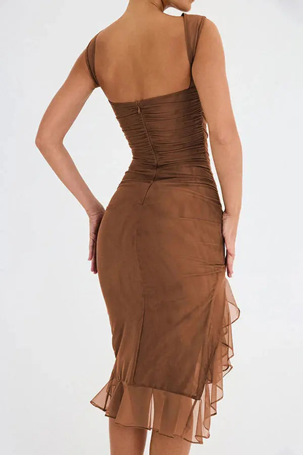 Norah™ midi-jurk met ruches