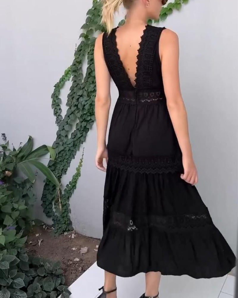 Saphira™ Boho midi dress with lace details
