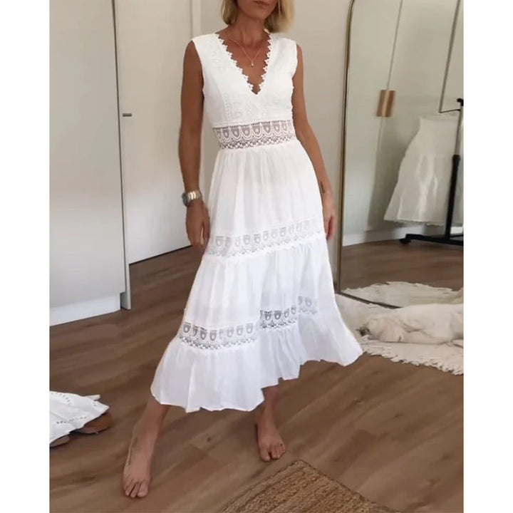 Saphira™ Boho midi dress with lace details