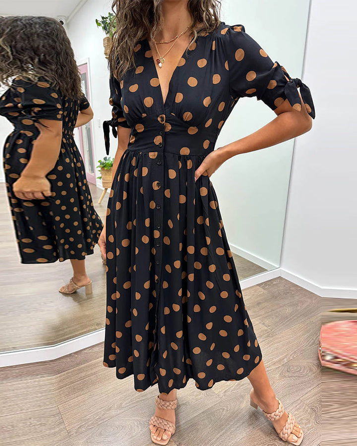 Selvira™ Elegant Dress with Dots
