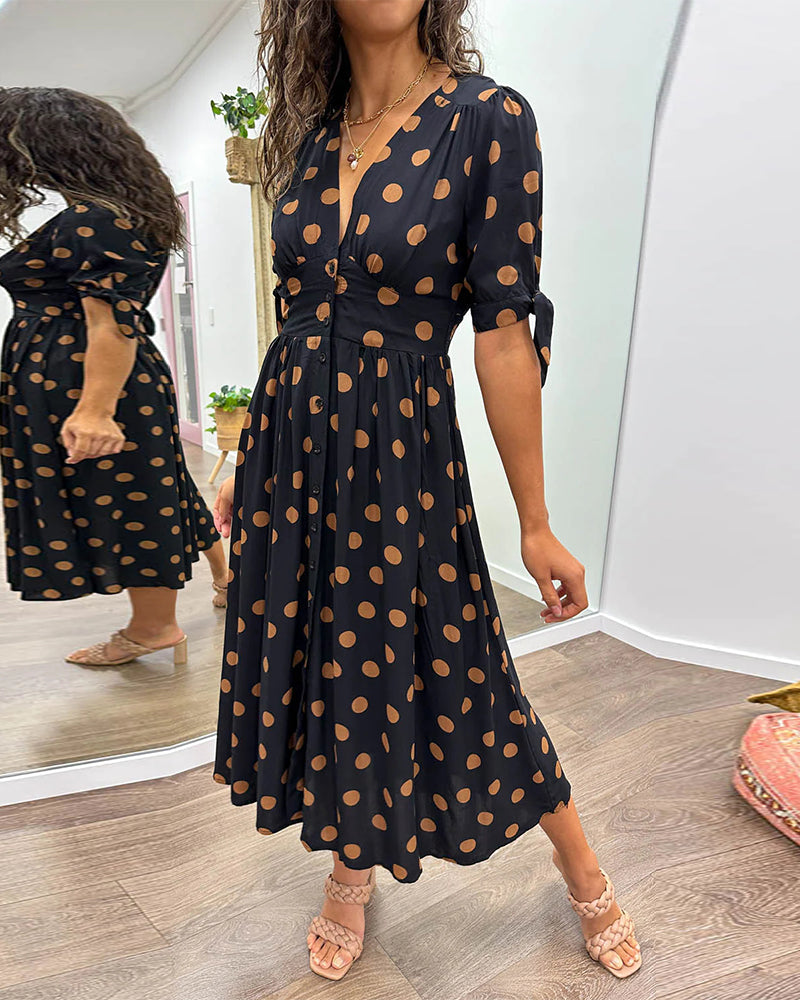 Selvira™ Elegant Dress with Dots