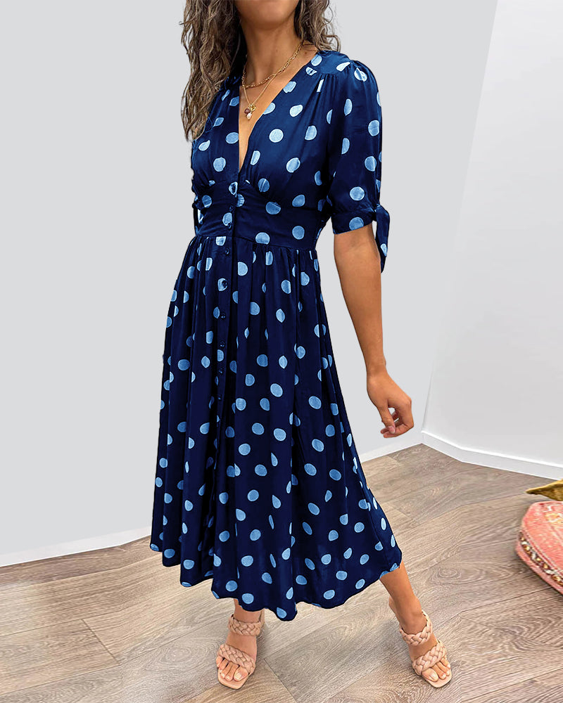 Selvira™ Elegant Dress with Dots