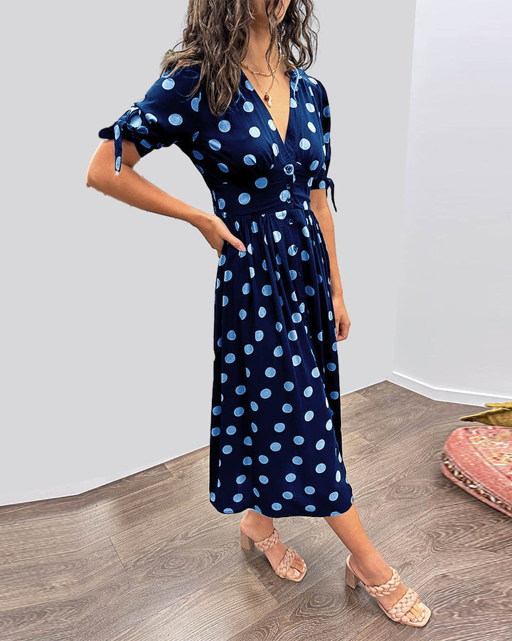 Selvira™ Elegant Dress with Dots