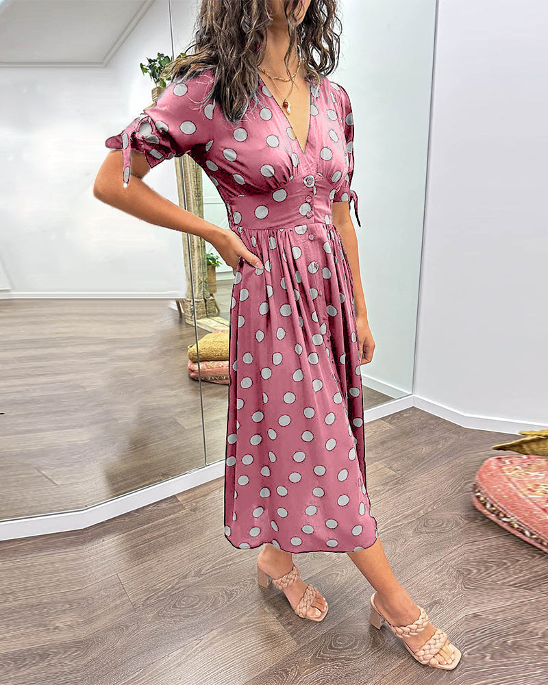 Selvira™ Elegant Dress with Dots