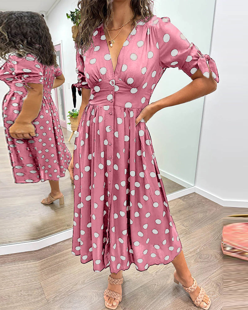 Selvira™ Elegant Dress with Dots
