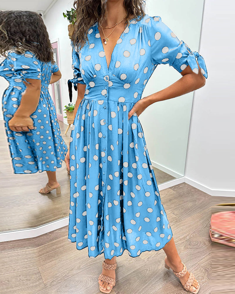 Selvira™ Elegant Dress with Dots