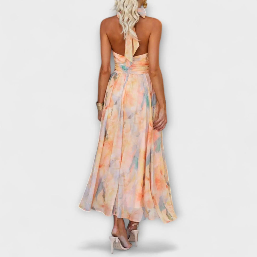 Sera™ Halter-Neck Bohemian Print Maxi Dress