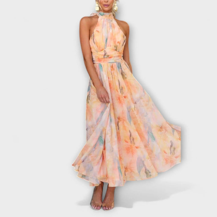 Sera™ Halter-Neck Bohemian Print Maxi Dress