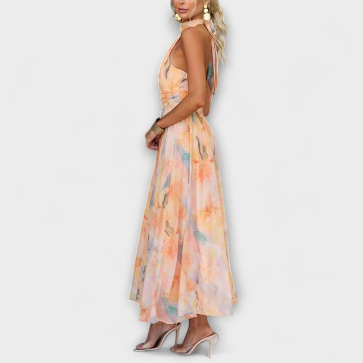 Sera™ Halter-Neck Bohemian Print Maxi Dress