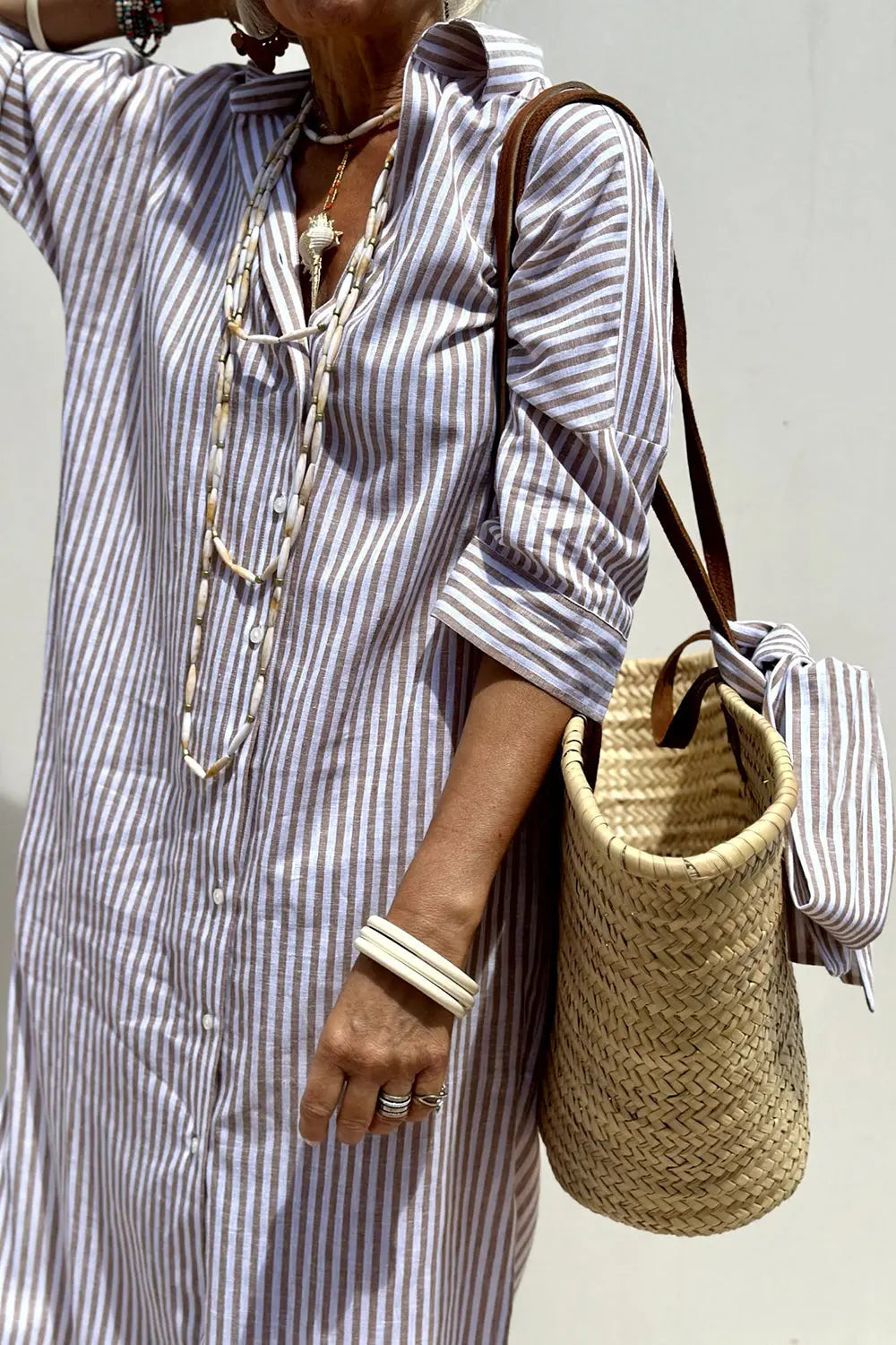 Sienna™ Modern striped shirt dress