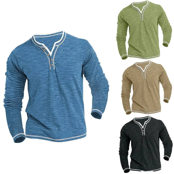 Timo™ long-sleeve shirt with V-neck