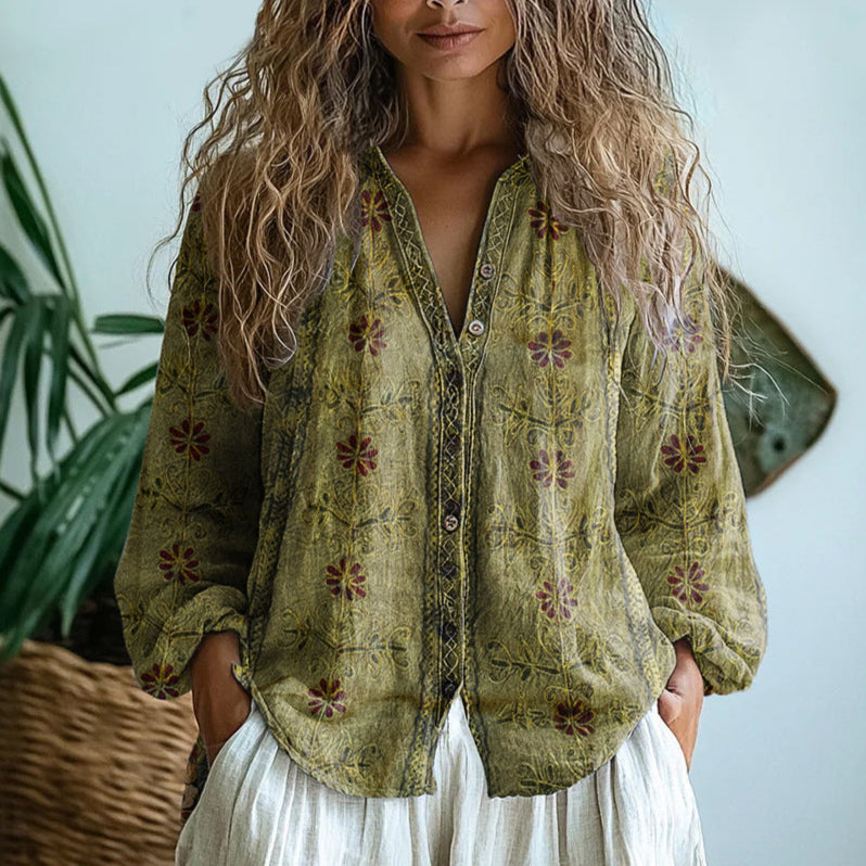 Dralira™ Vintage blouse with print