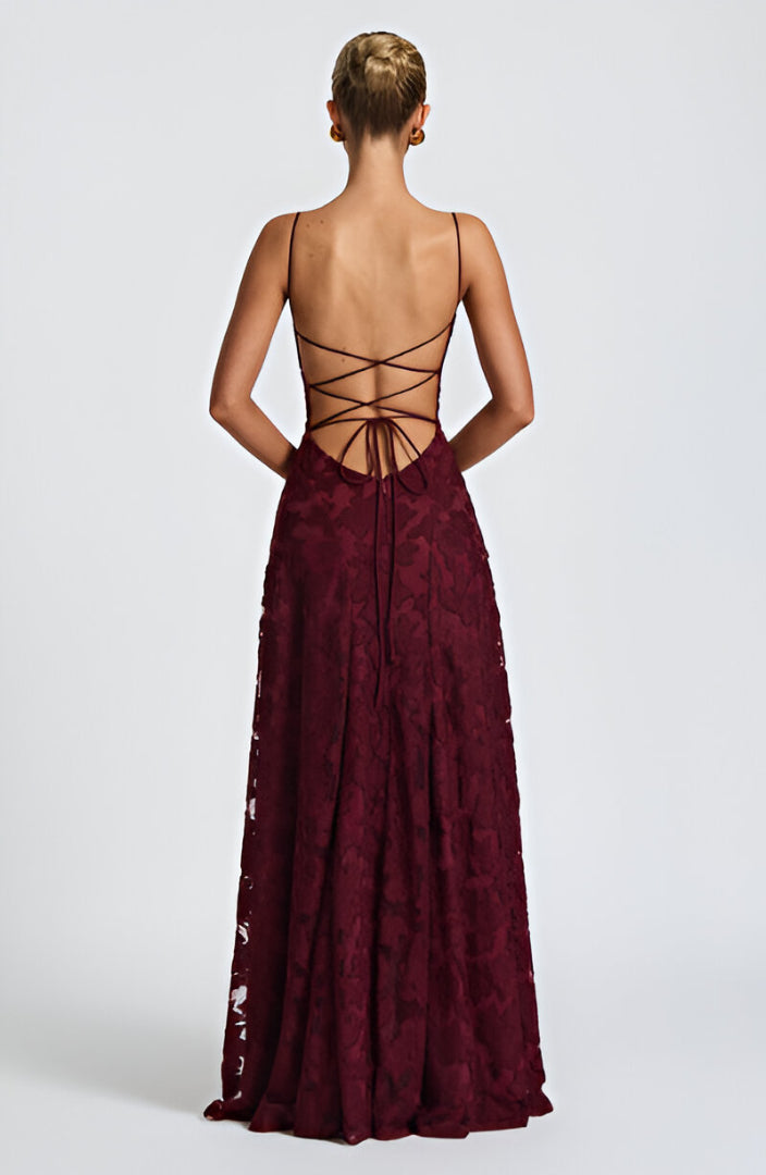 Ysolde™ corset maxi dress with lace detail