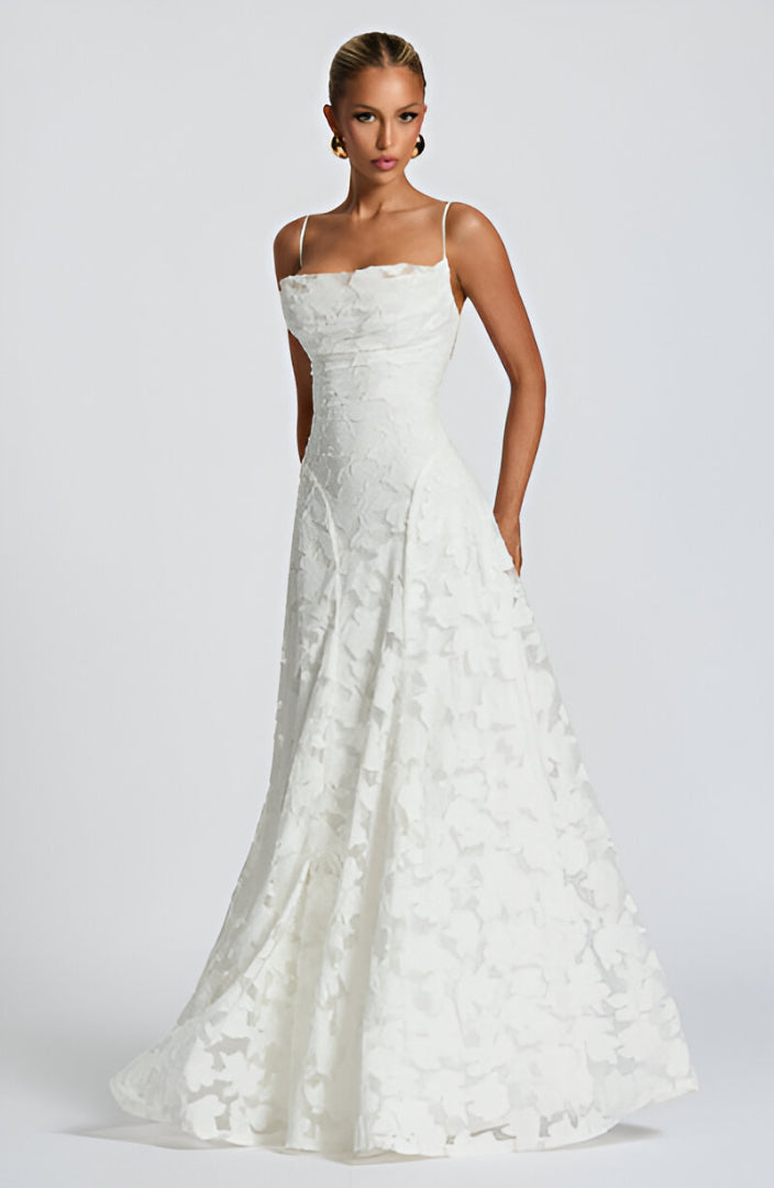 Ysolde™ corset maxi dress with lace detail